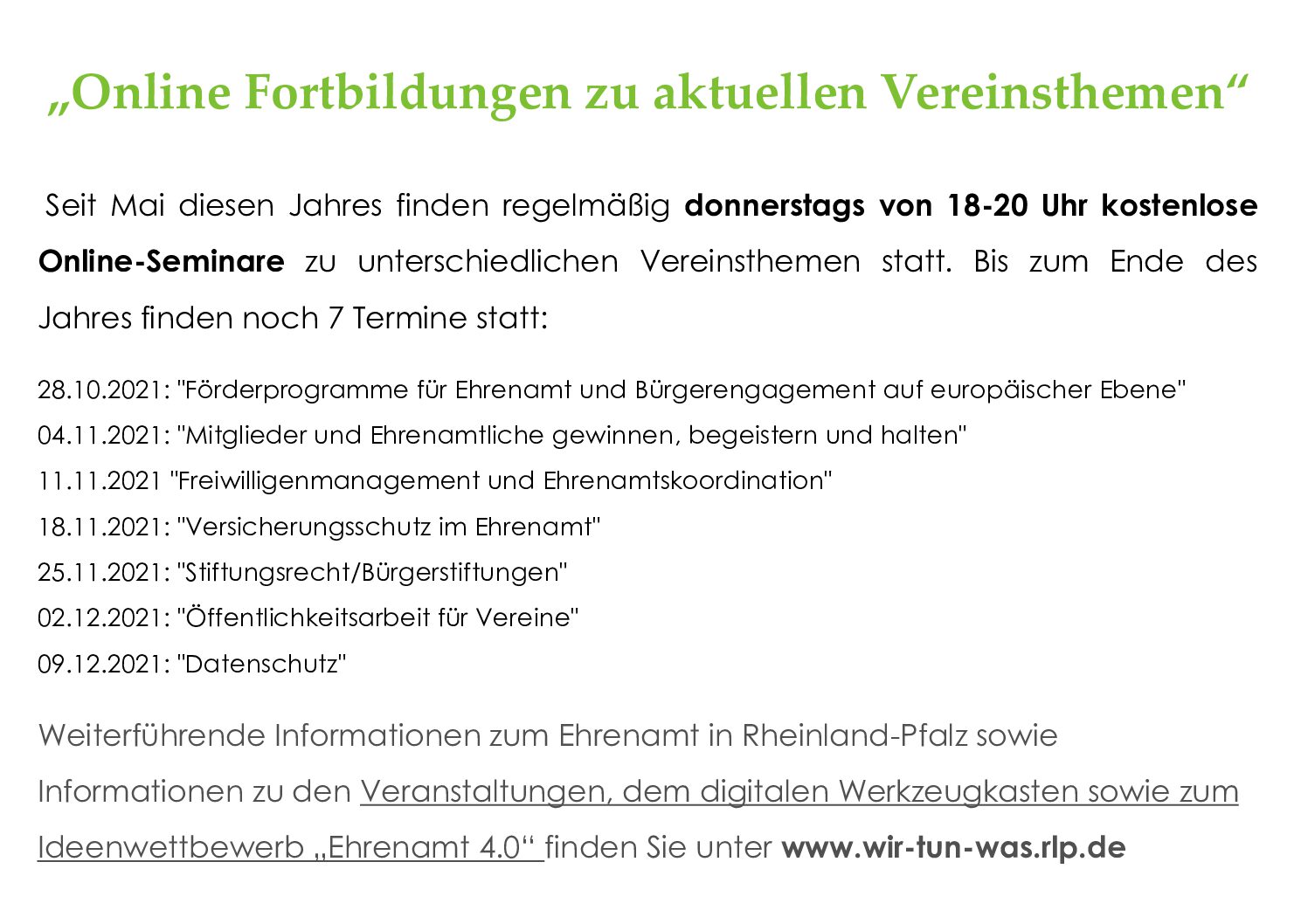 Vereintag Donnerstag